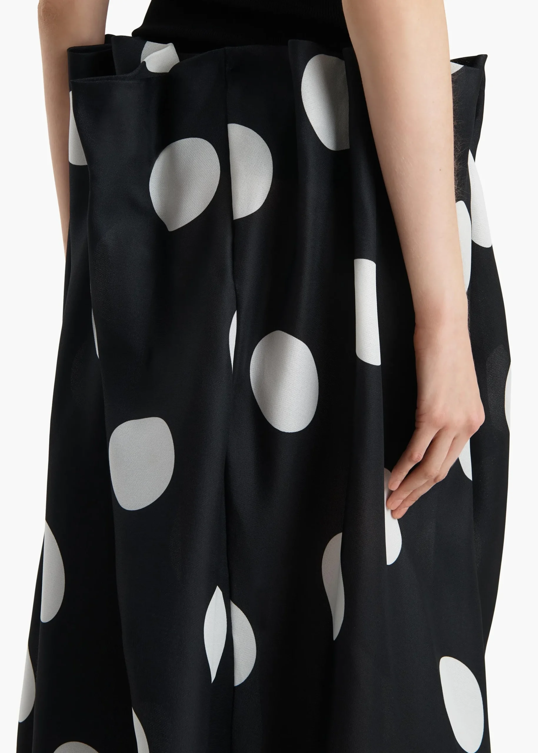 Riley Skirt in Black with White Dots