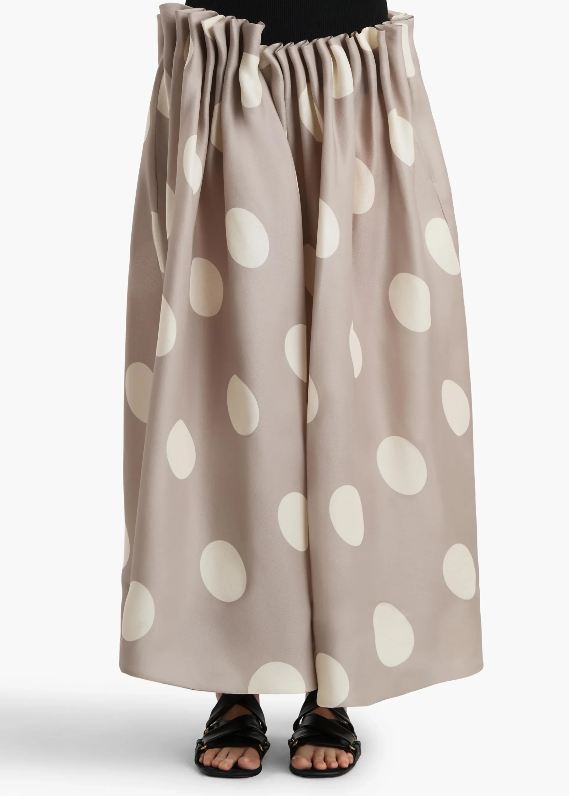 Riley Skirt in Tea Stain with White Dots