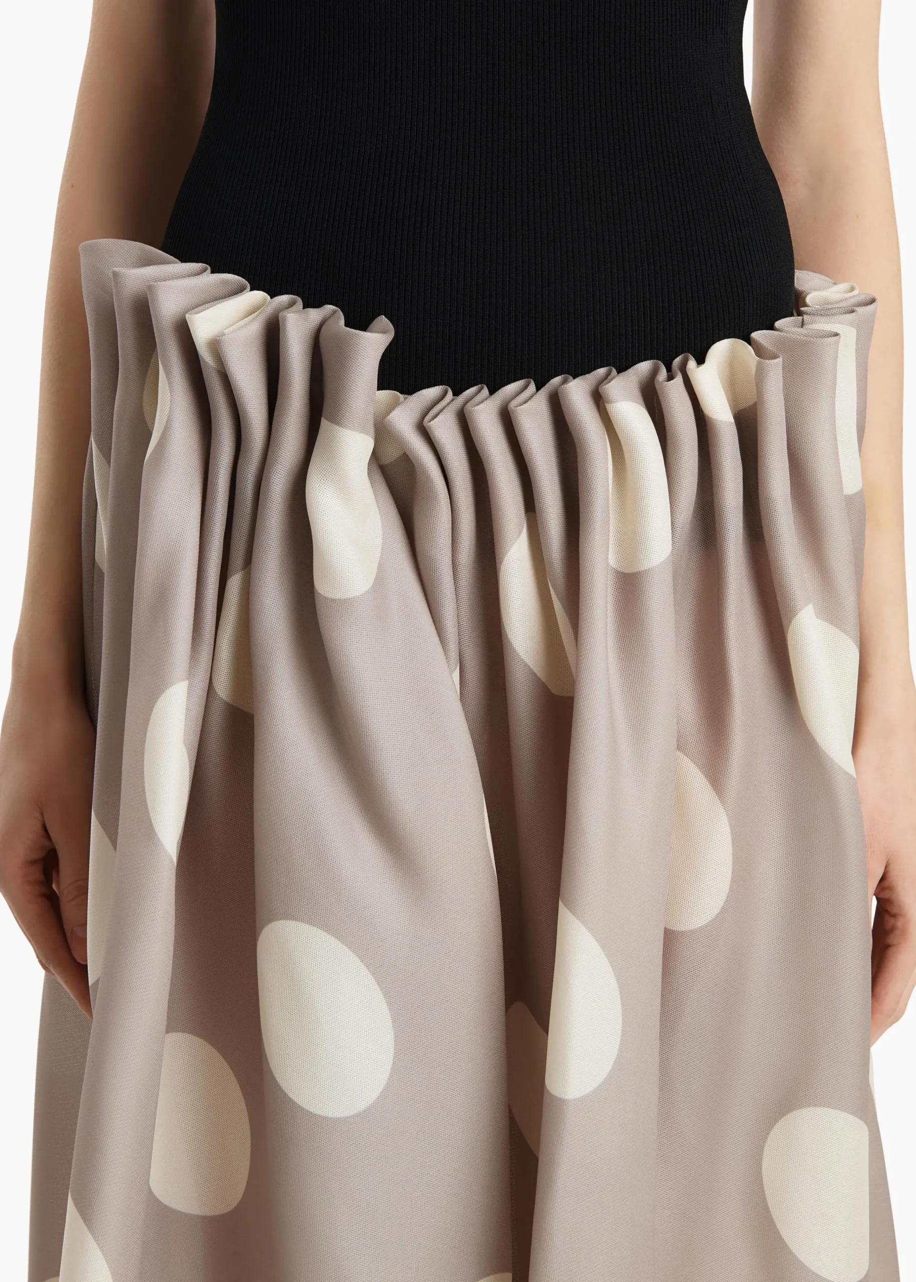 Riley Skirt in Tea Stain with White Dots