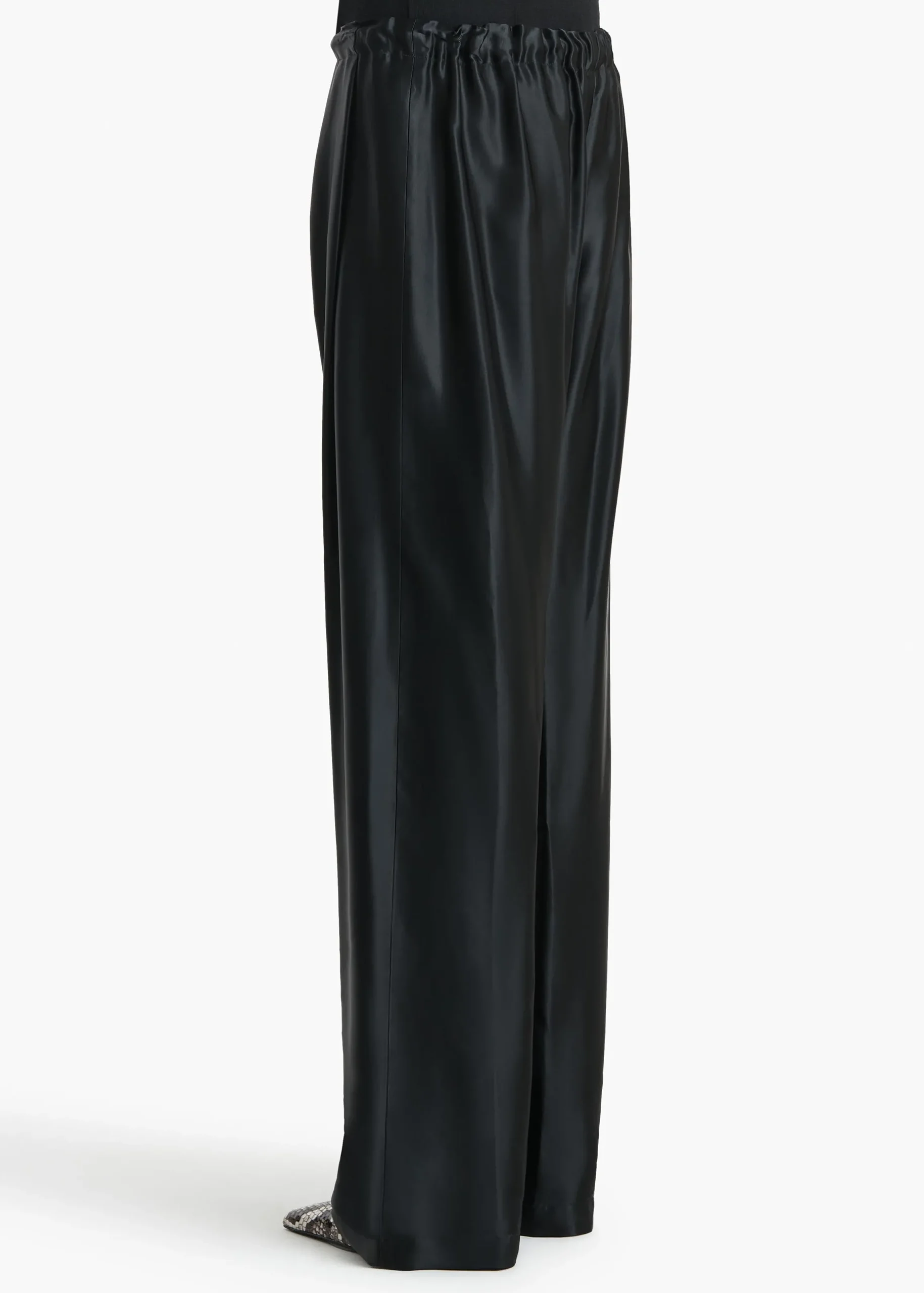 Rohen Pant in Black Satin