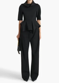 Rohen Pant in Black Tropical Wool