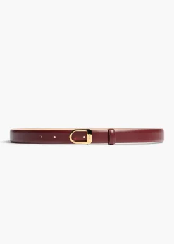 Saddle Belt in Oxblood Leather with Gold