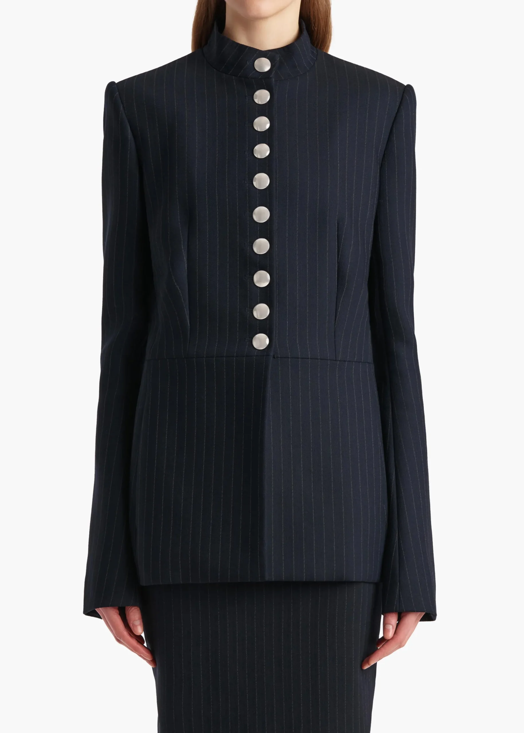Samuel Jacket in Navy and White Stripe