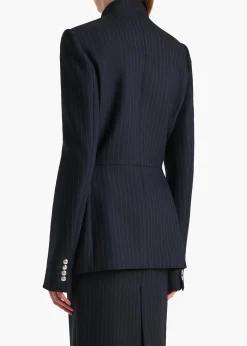 Samuel Jacket in Navy and White Stripe