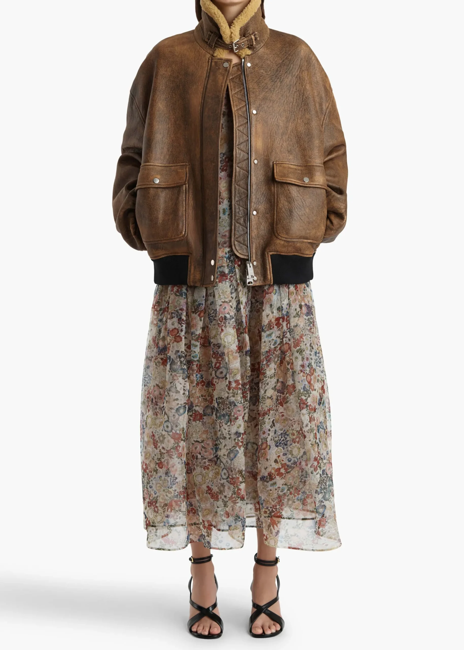 Sandor Jacket in Dark Brown Distressed Leather