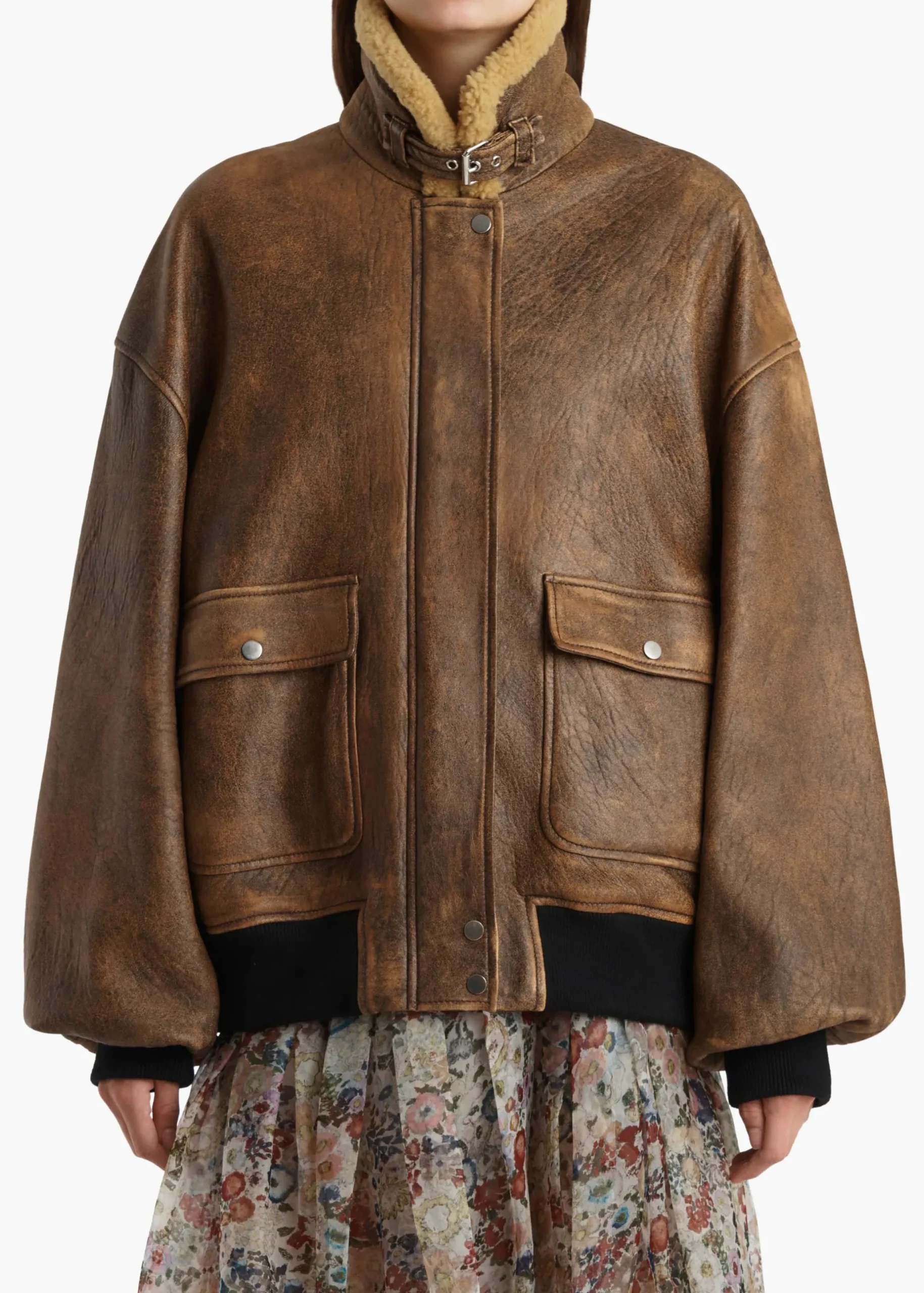 Sandor Jacket in Dark Brown Distressed Leather