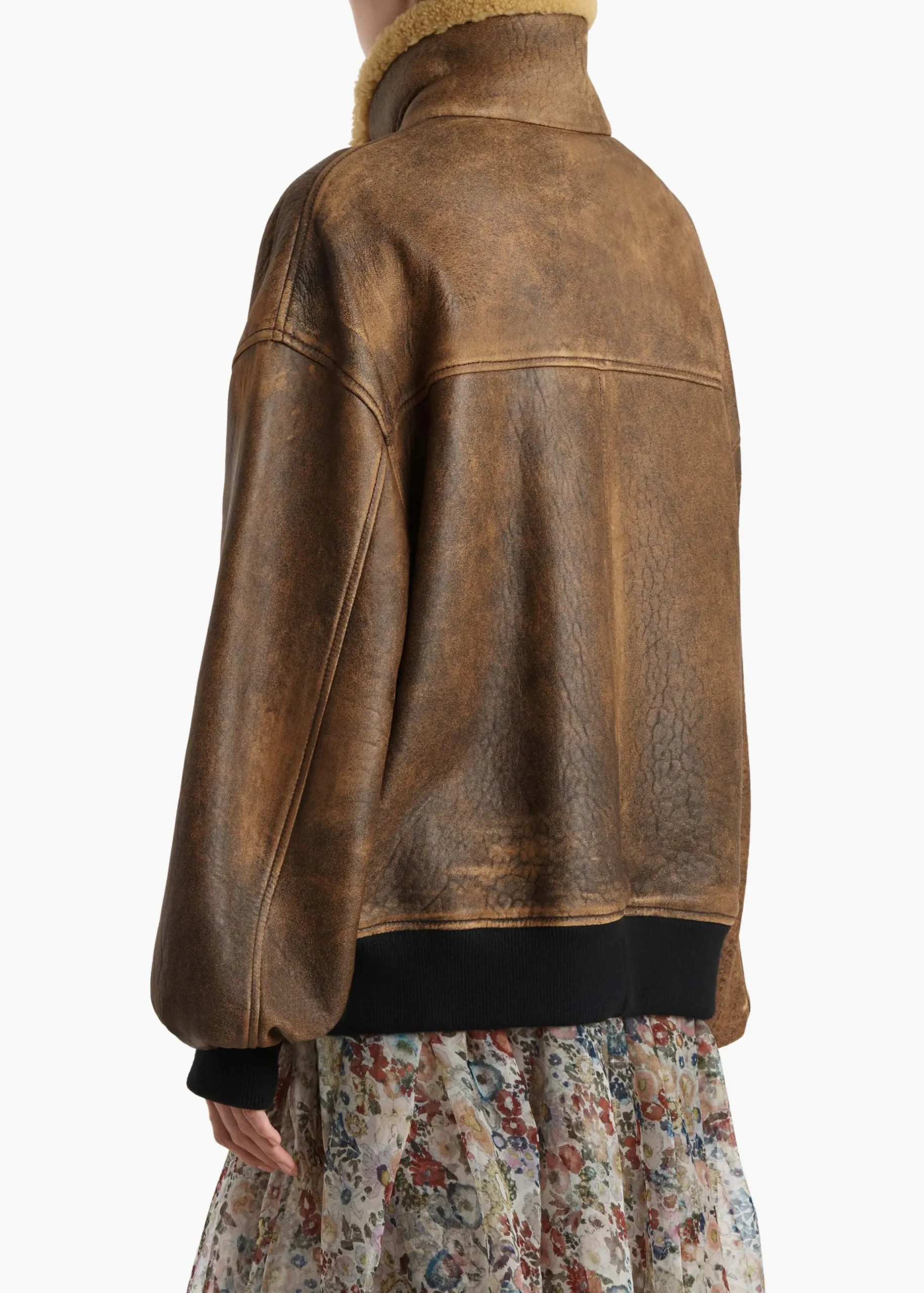 Sandor Jacket in Dark Brown Distressed Leather