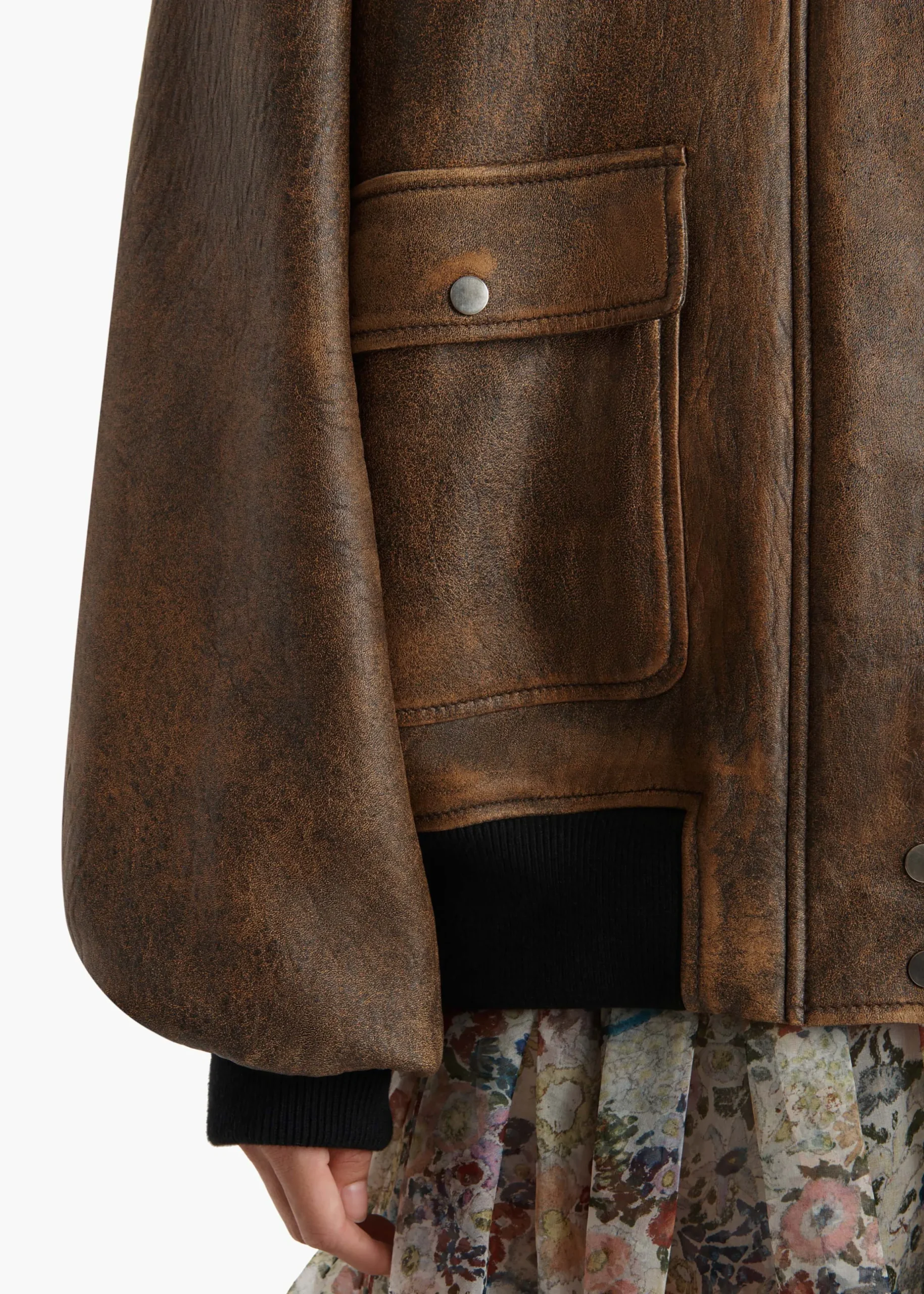 Sandor Jacket in Dark Brown Distressed Leather