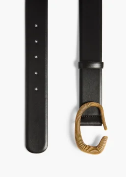 Santa Fe Belt in Black Leather