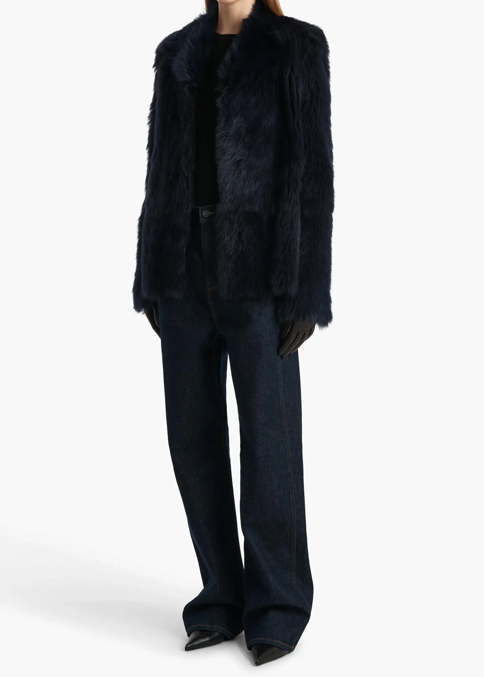 Saraphina Jacket in Dark Navy Shearling