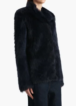 Saraphina Jacket in Dark Navy Shearling