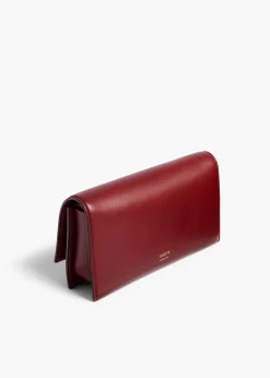 Sculpted Hand Clutch in Oxblood Leather