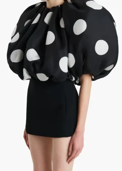 Siel Dress in Black with Large White Dots