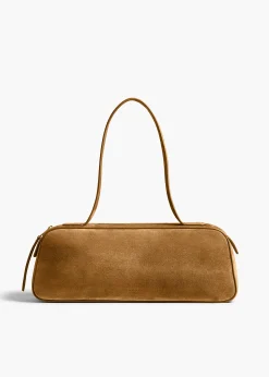 Simona Shoulder Bag in Mud Suede