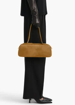 Simona Shoulder Bag in Mud Suede
