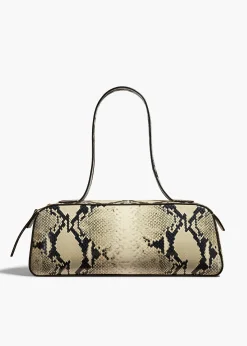 Simona Shoulder Bag in Natural Python-Embossed Leather