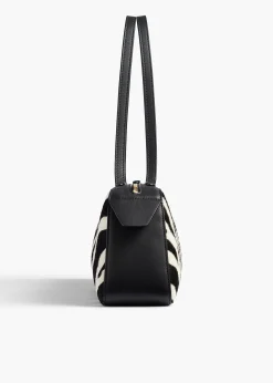 Simona Shoulder Bag in Zebra Print Haircalf