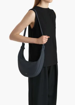 Small Augustina Crossbody Bag in Midnight Pebbled Leather