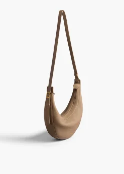 Small Augustina Crossbody Bag in Mokka Pebbled Leather