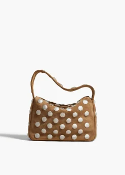 Small Elena Bag in Mud Suede with Studs