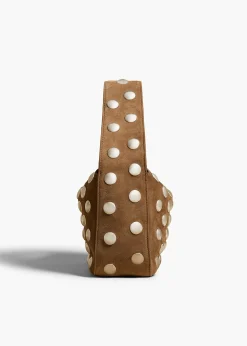Small Elena Bag in Mud Suede with Studs