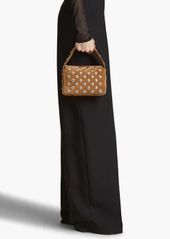 Small Elena Bag in Mud Suede with Studs