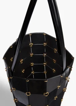 Small Emma Tote in Black Haircalf Multi Leather