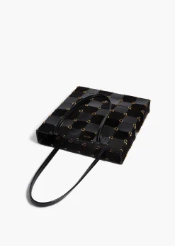 Small Emma Tote in Black Haircalf Multi Leather