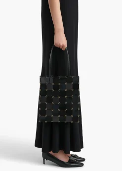Small Emma Tote in Black Haircalf Multi Leather