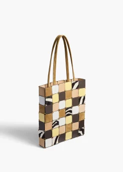 Small Emma Tote in Powder Multi Leather