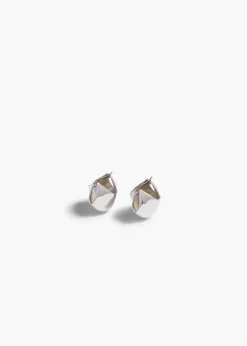 Small Lotus Earrings in Silver