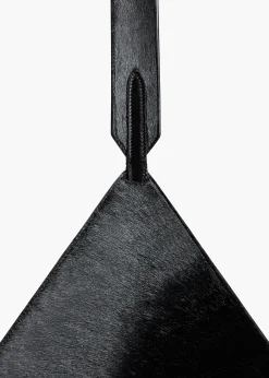 Small Lotus Tote in Black Haircalf