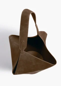 Small Lotus Tote in Cedar Suede