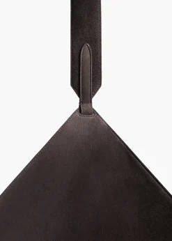 Small Lotus Tote in Dark Brown Suede