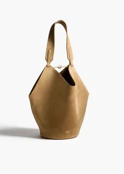 Small Lotus Tote in Mud Suede