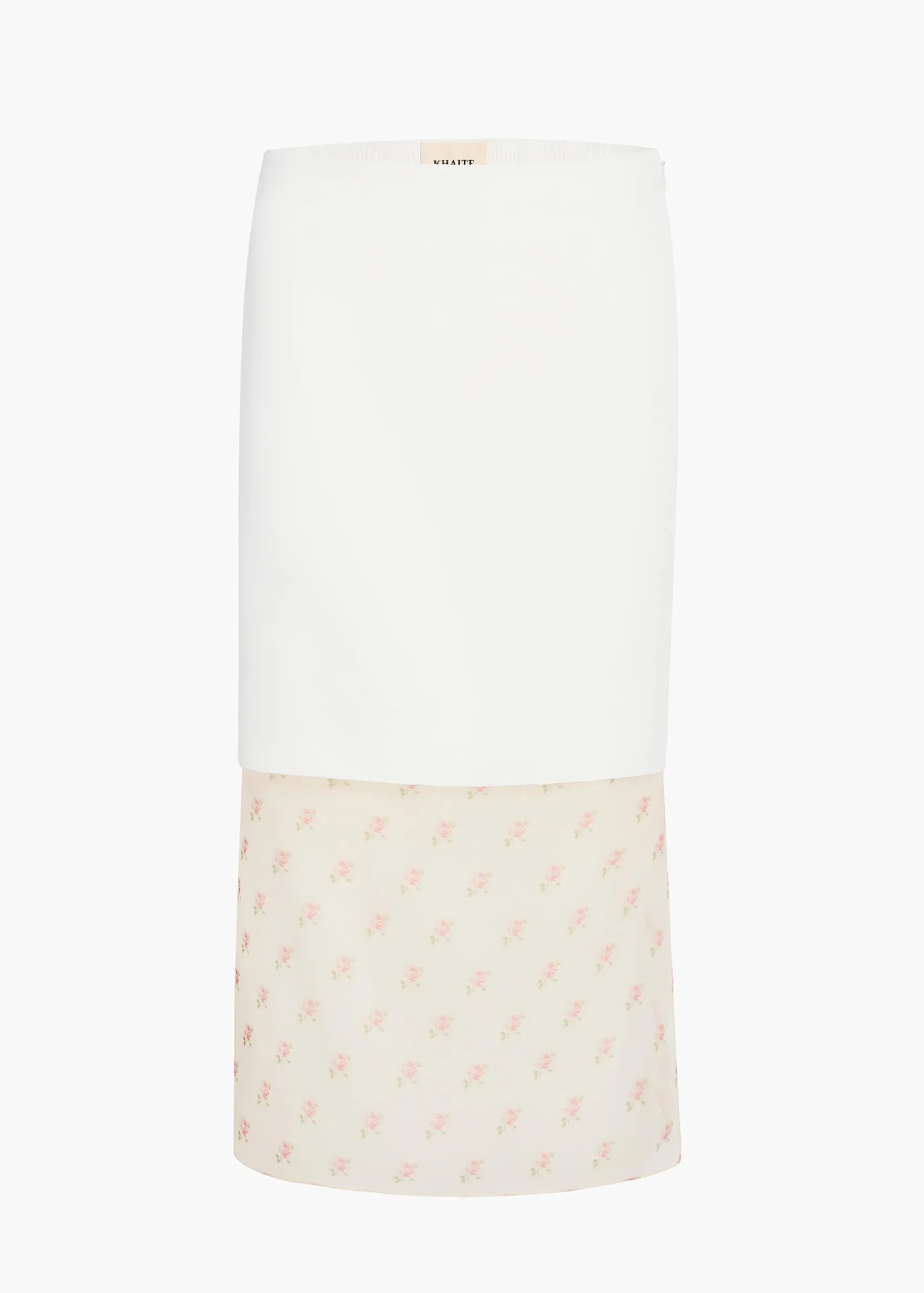 Sybil Skirt in Chalk with Ditsy Rose Print
