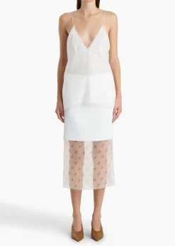 Sybil Skirt in Chalk with Ditsy Rose Print