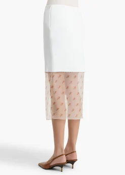 Sybil Skirt in Chalk with Ditsy Rose Print