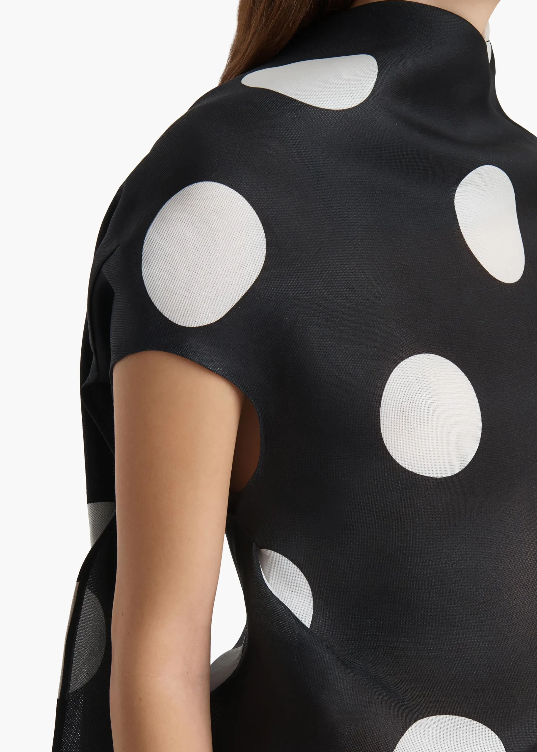 Tatia Dress in Black with White Large Dots