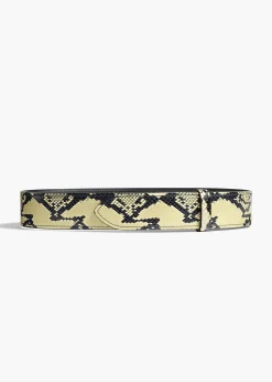 Theo Waist Belt in Natural Python-Embossed Leather