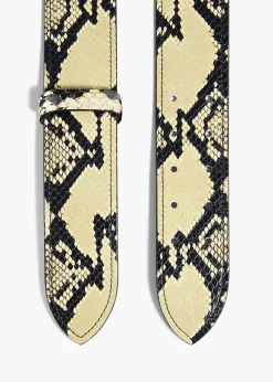 Theo Waist Belt in Natural Python-Embossed Leather