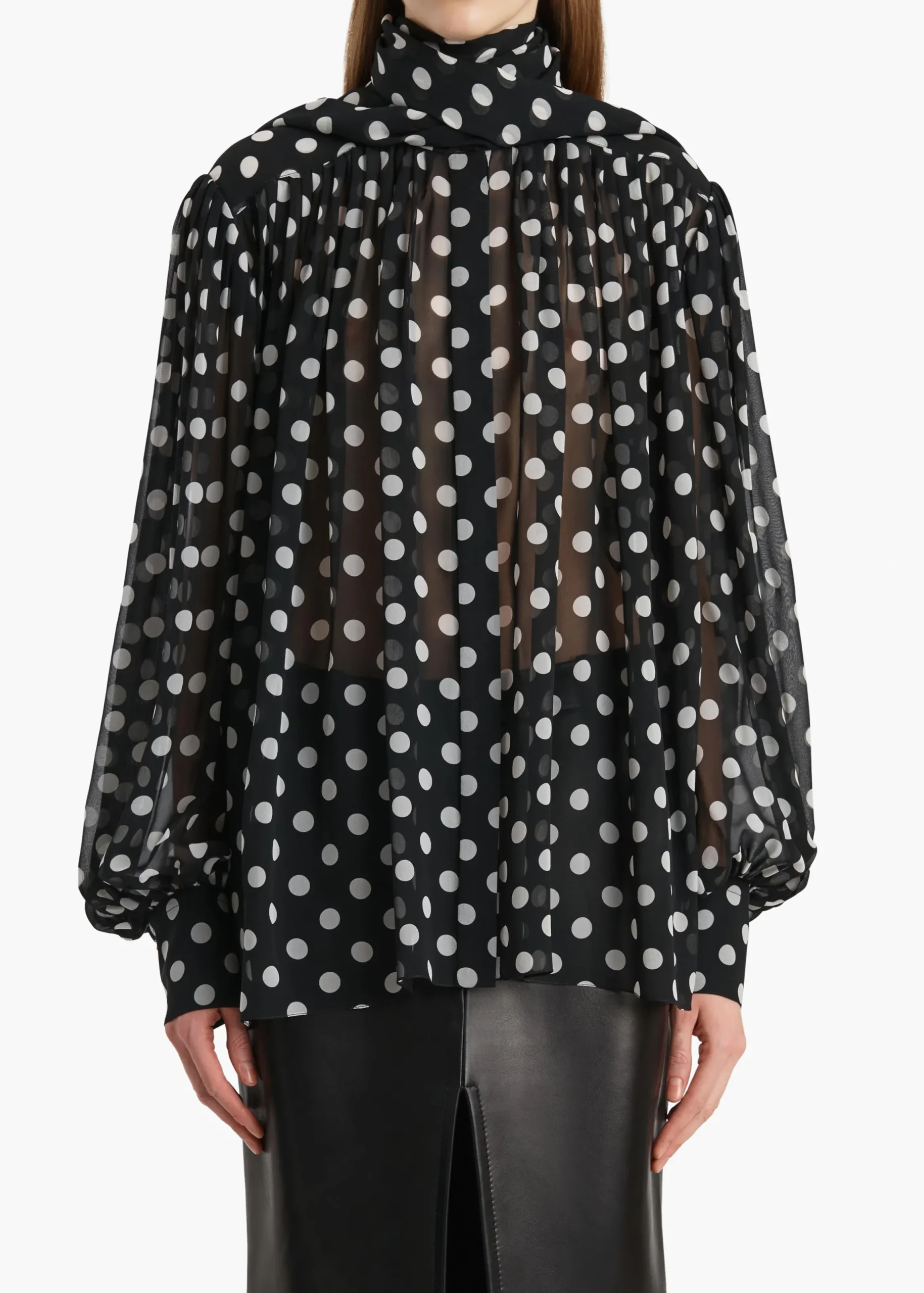 Vali Top in Black with White Dots
