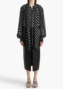 Vali Top in Black with White Dots