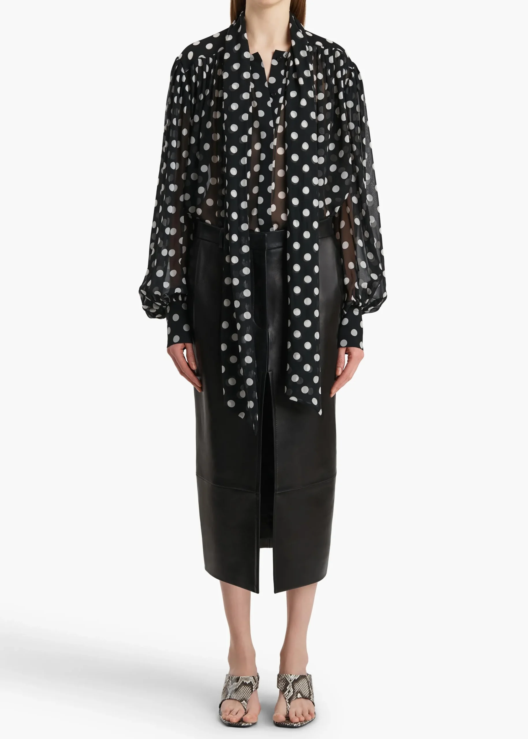 Vali Top in Black with White Dots