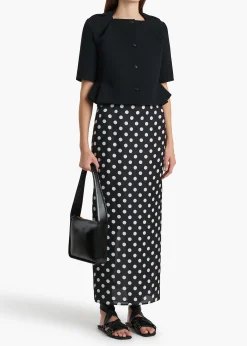 Winton Skirt in Black with White Dots